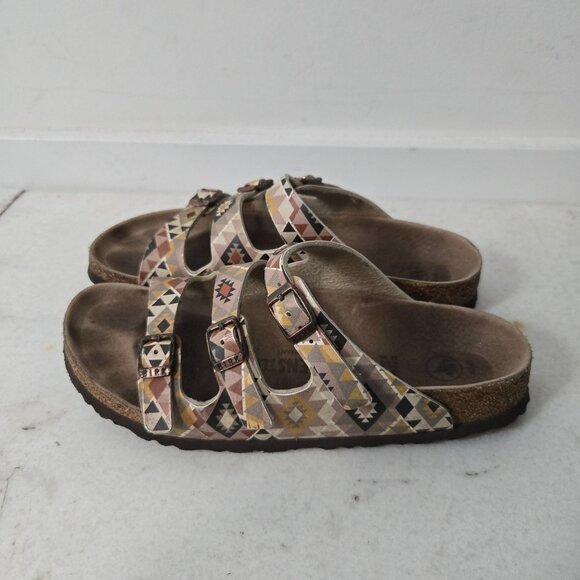 Birkenstock Florida Size 8 Fresh Vegan Ethno Mocha Birko-Flor Sandals - Picture 1 of 14